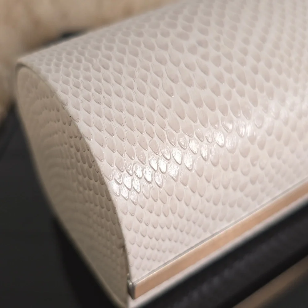 Jimmy Choo Cream Faux Snakeskin Glasses Case-NWOT